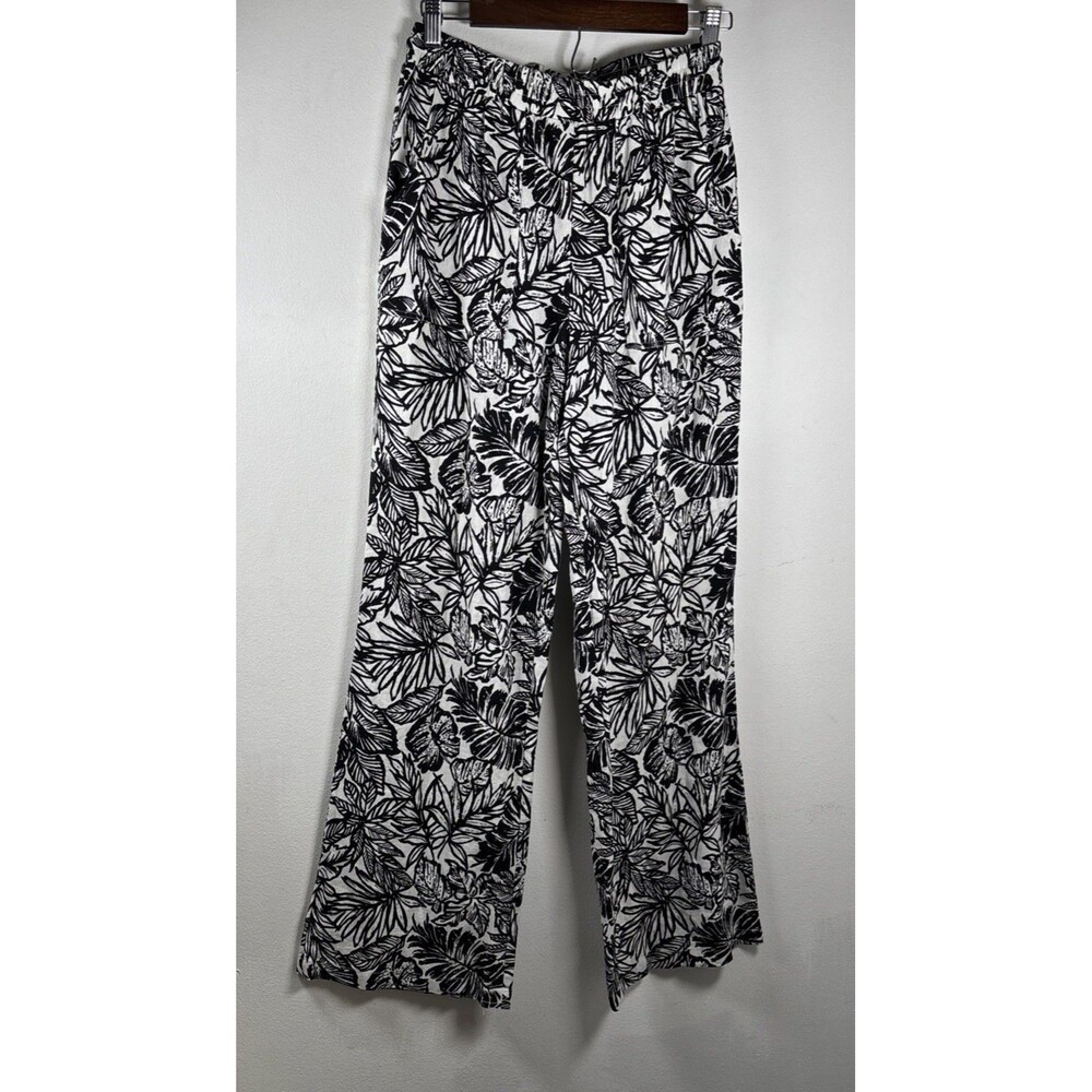HG Wide Leg Linen Blend Pants Size S Coastal Resort Beach Relaxed Laganlook